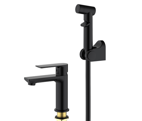 Смеситель для умывальника  с гигиеническим душем S05.12.06