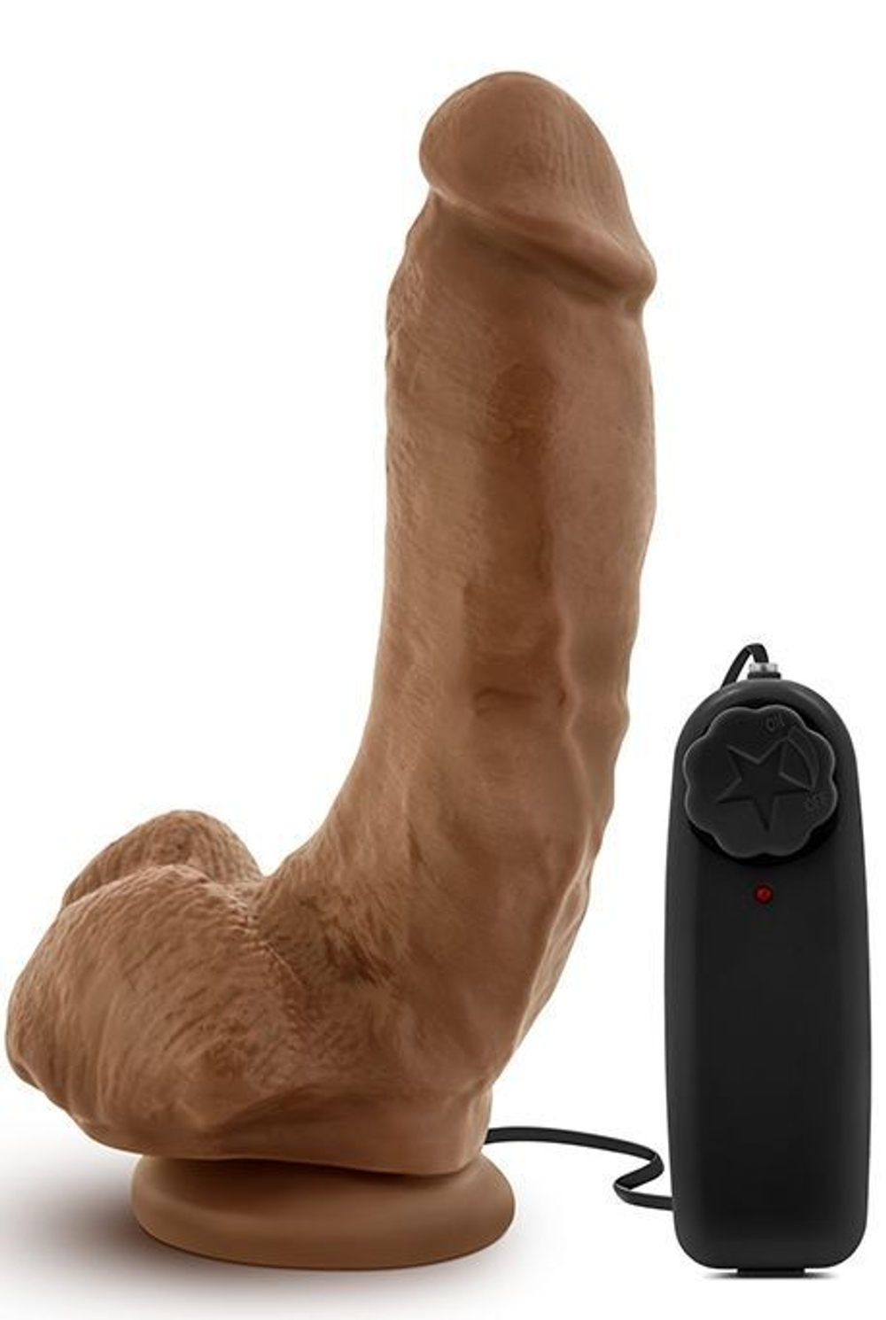 Коричневый вибратор The Boxer - 23 см. (Цвет: коричневый)