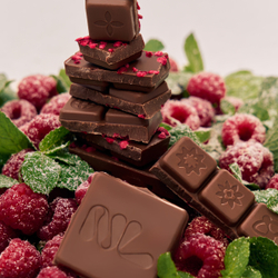 Молочный шоколад 75гр без сахара, с малиной