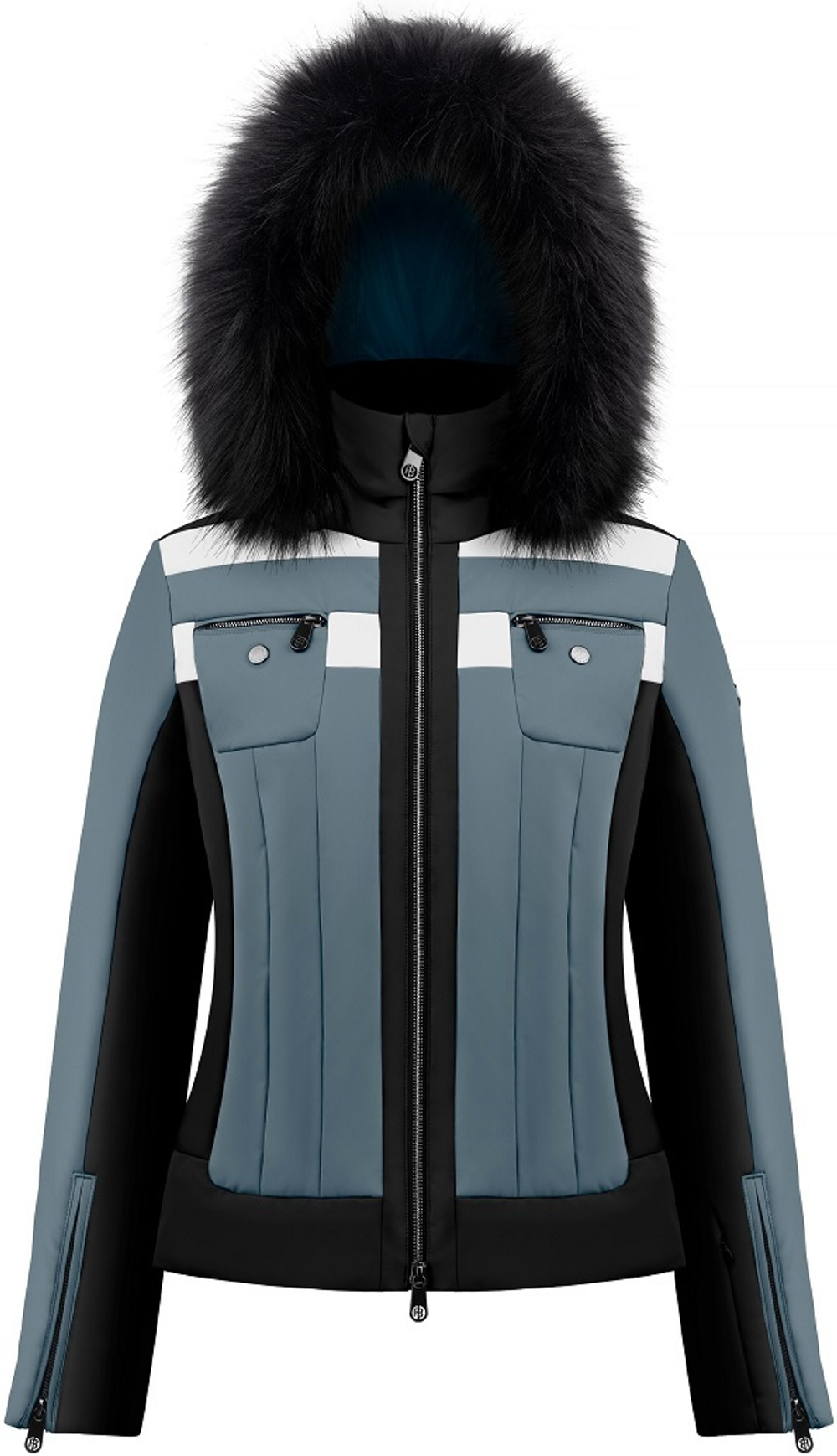 POIVRE BLANC 295472 W22-0806-WO куртка с иск. мехом Цв. multico thunder grey (серый), MTGY