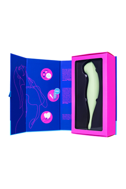 Точечный вибратор с вакуумной стимуляцией Satisfyer Twirling Pro Connect App, силикон, мятный, 20 см