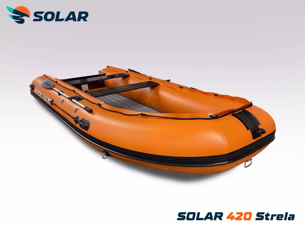 Лодка надувная моторная solar-420 strela jet tunnel