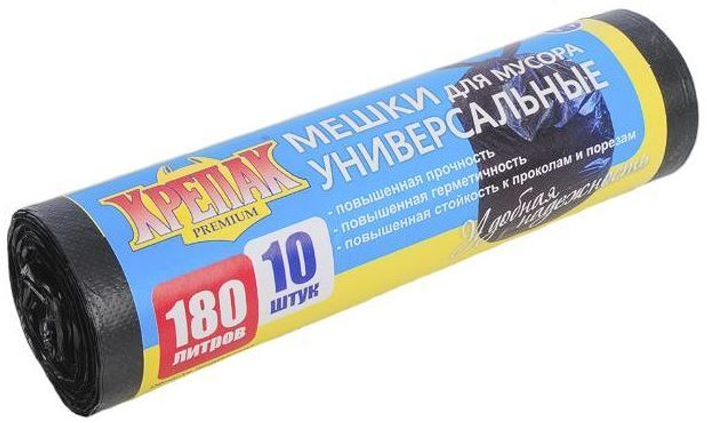 Мешок мусорный 180л/20мкм.,КРЕПАК (10шт/25рул)