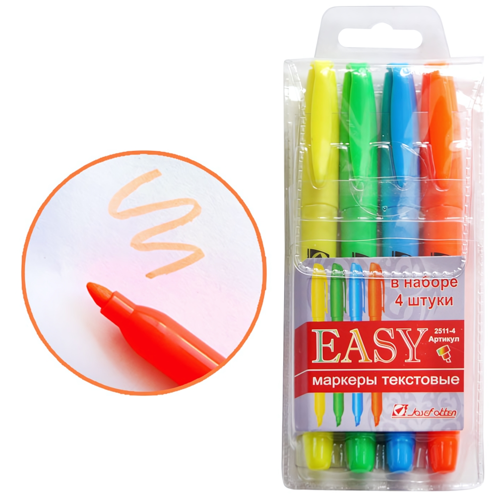 Набор текстовыделителей 4 цв. "Neo" водная основа 1110-2511-4 (J.Otten)