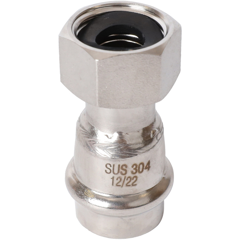 ROMMER Переходник с накидкой гайкой 18x1/2" из нержавеющей стали прессовой