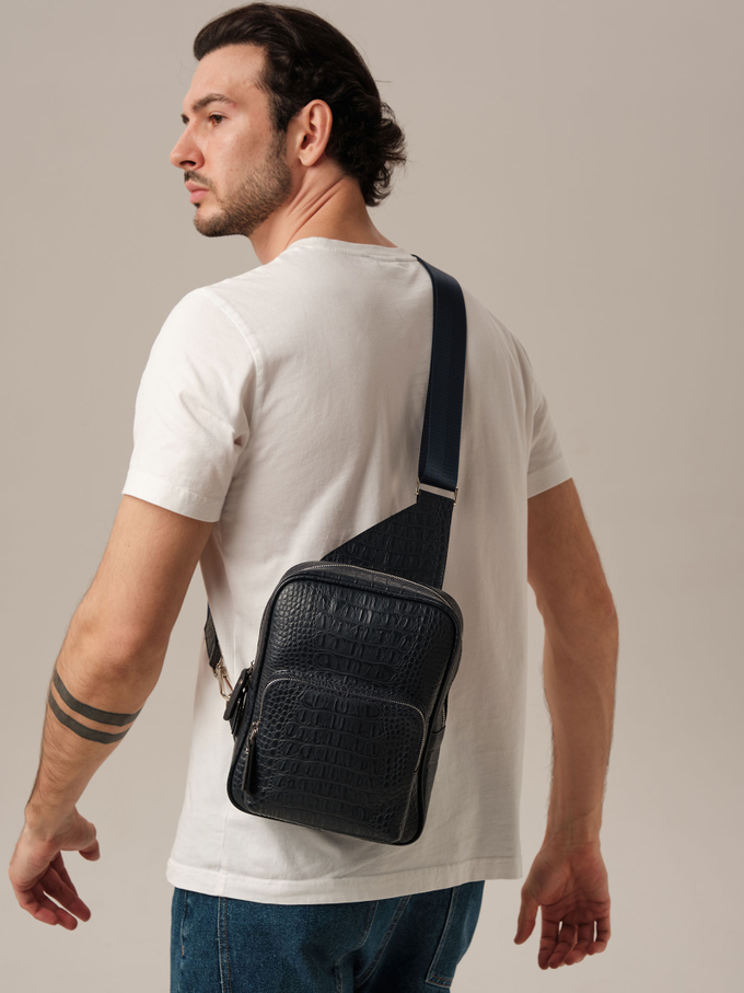 Сумка мужская Azaro 7071 синий кроко