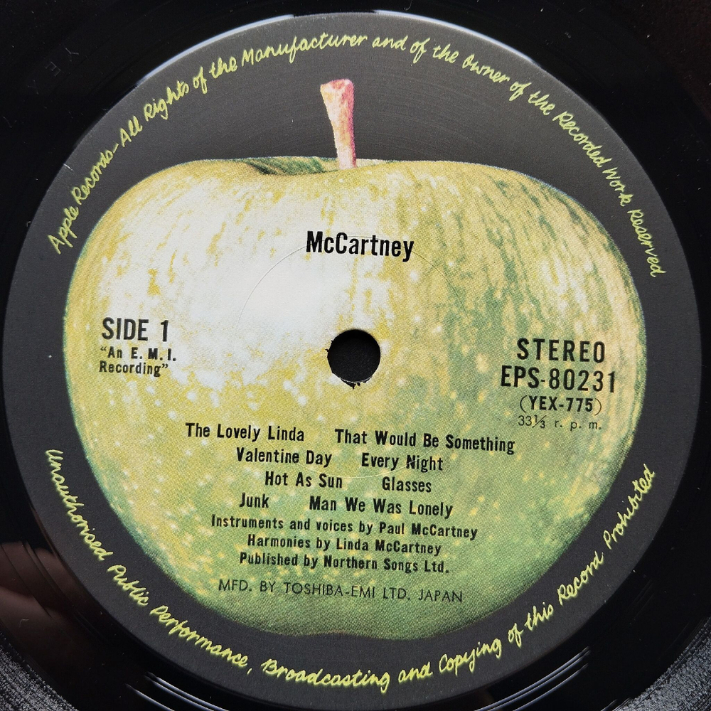 Винтажная виниловая пластинка LP Paul McCartney (Japan 1975) (Obi) Valentine Day