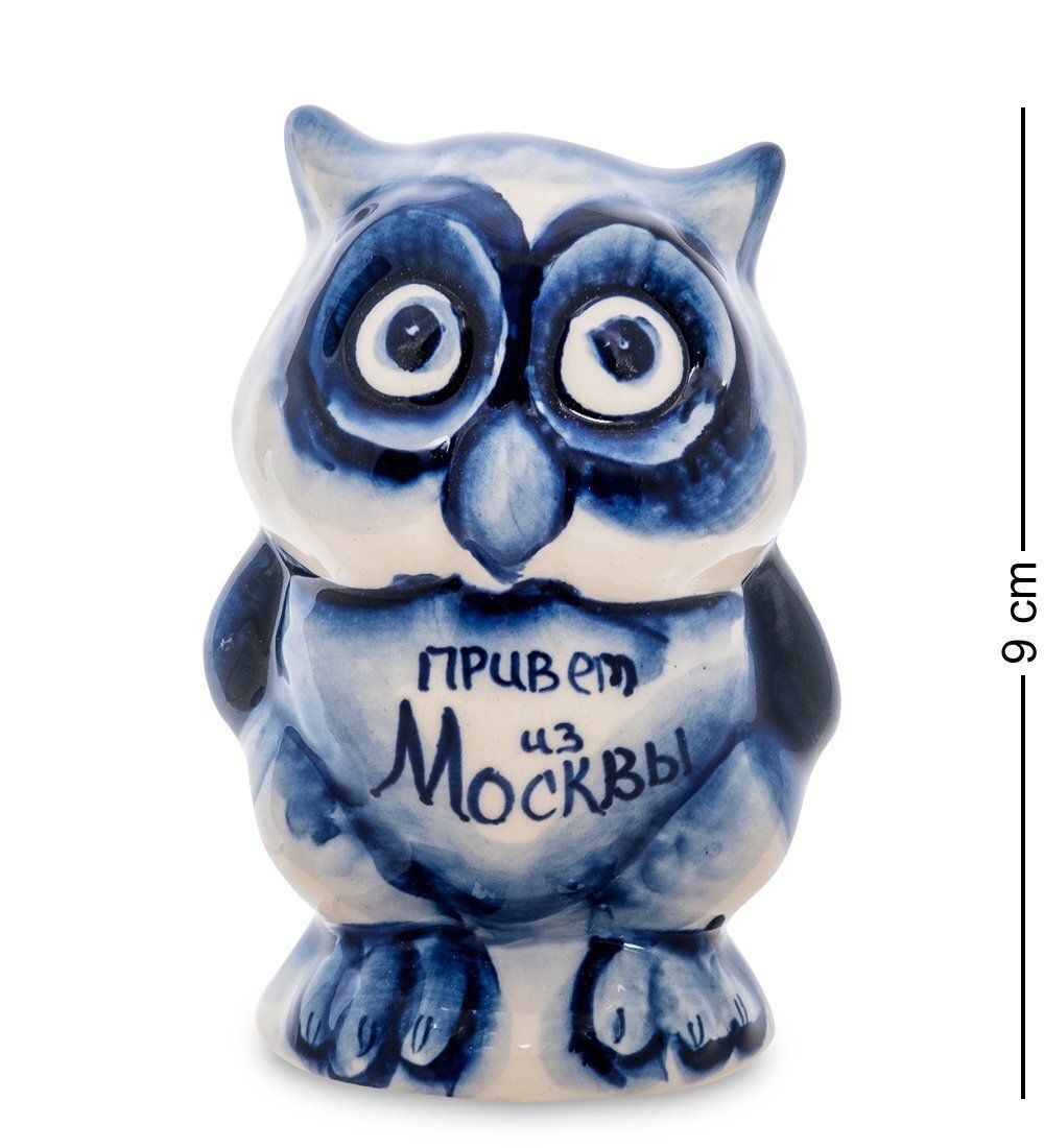 ГЛ- 381 Фигурка «Сова» ср. (Гжельский фарфор)