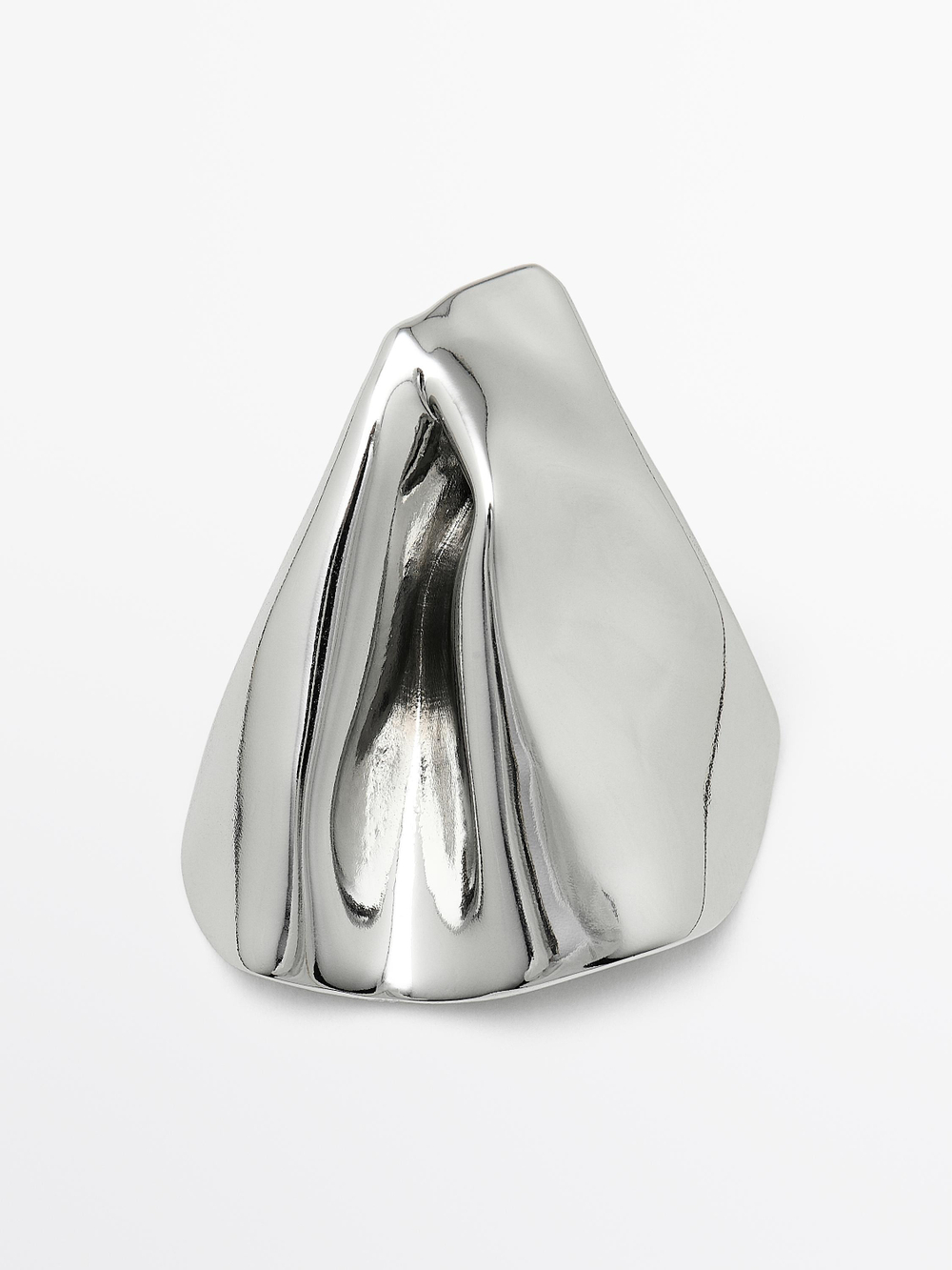 Massimo Dutti Серьги среднего размера с эффектом плиссе, серебряный