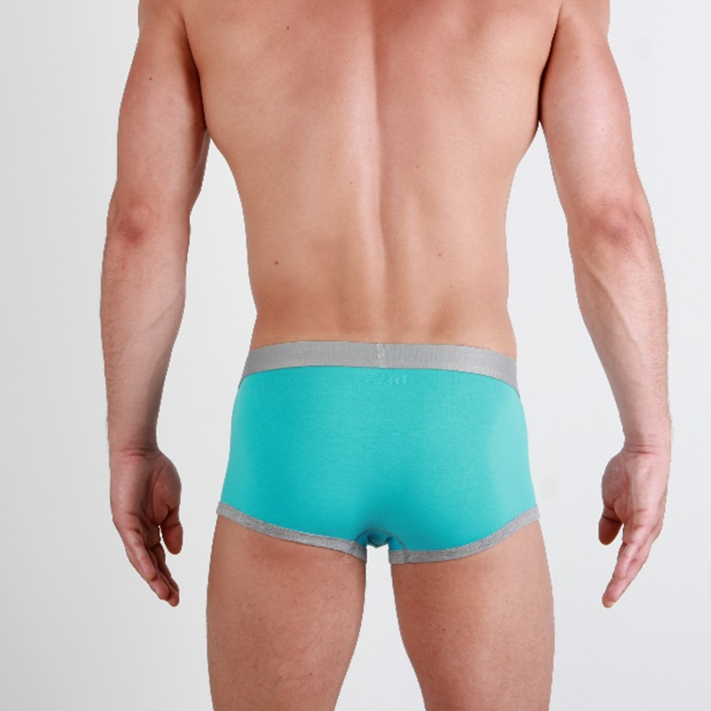 Мужские трусы хипсы голубые с серой окантовкой VAN BAAM