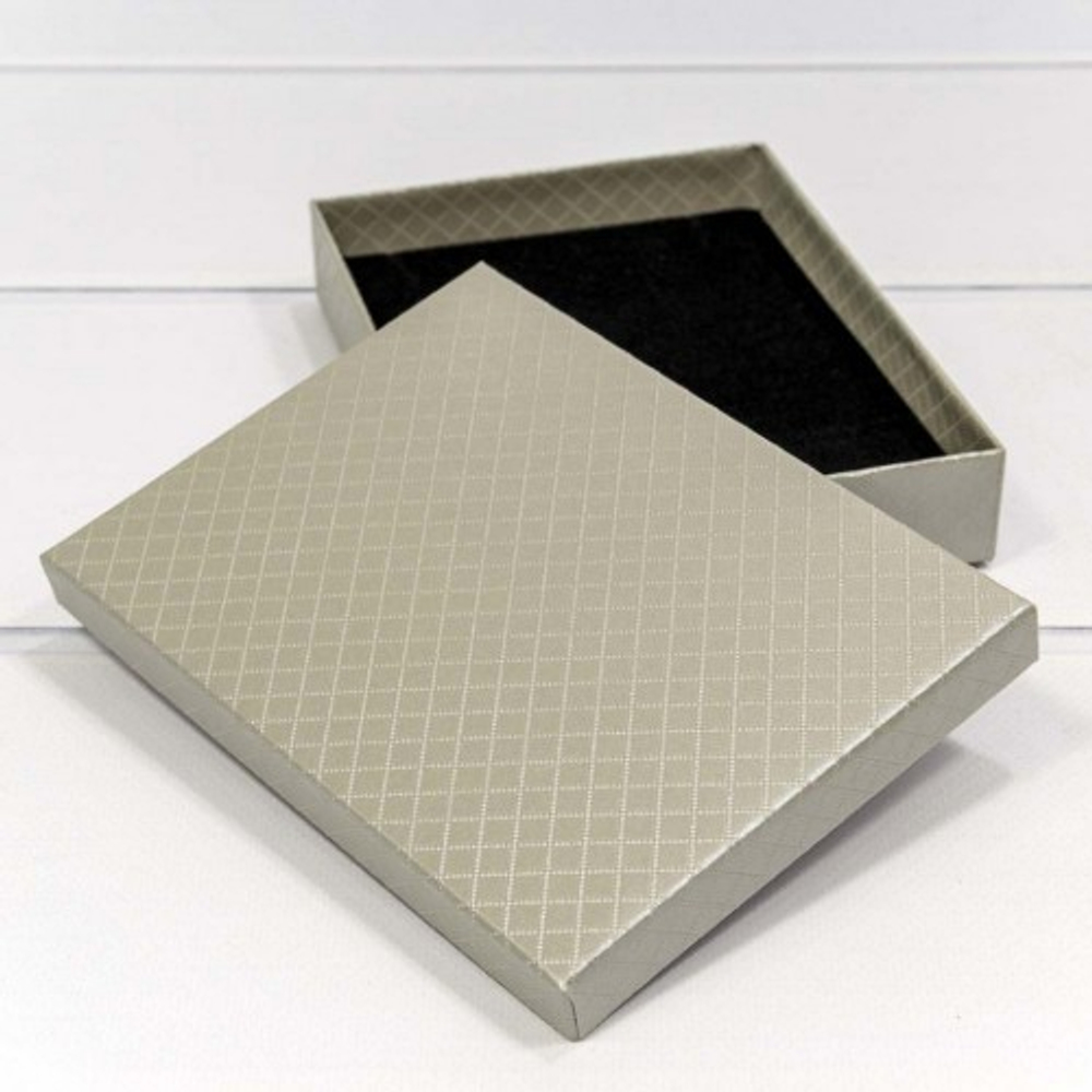 Коробка Ювелирная 16х12х3.4 см "Ромбики" (Серый)