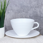 Чайная пара 230мл белая рифленая / N-BWB230BWBD60-6 (WHITE)