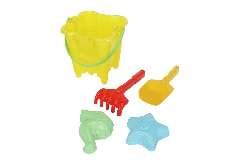 Песочный набор №2 "Замок" 5предм. ведро 0,8л., совок, грабли, 2 формочки Арт.№078