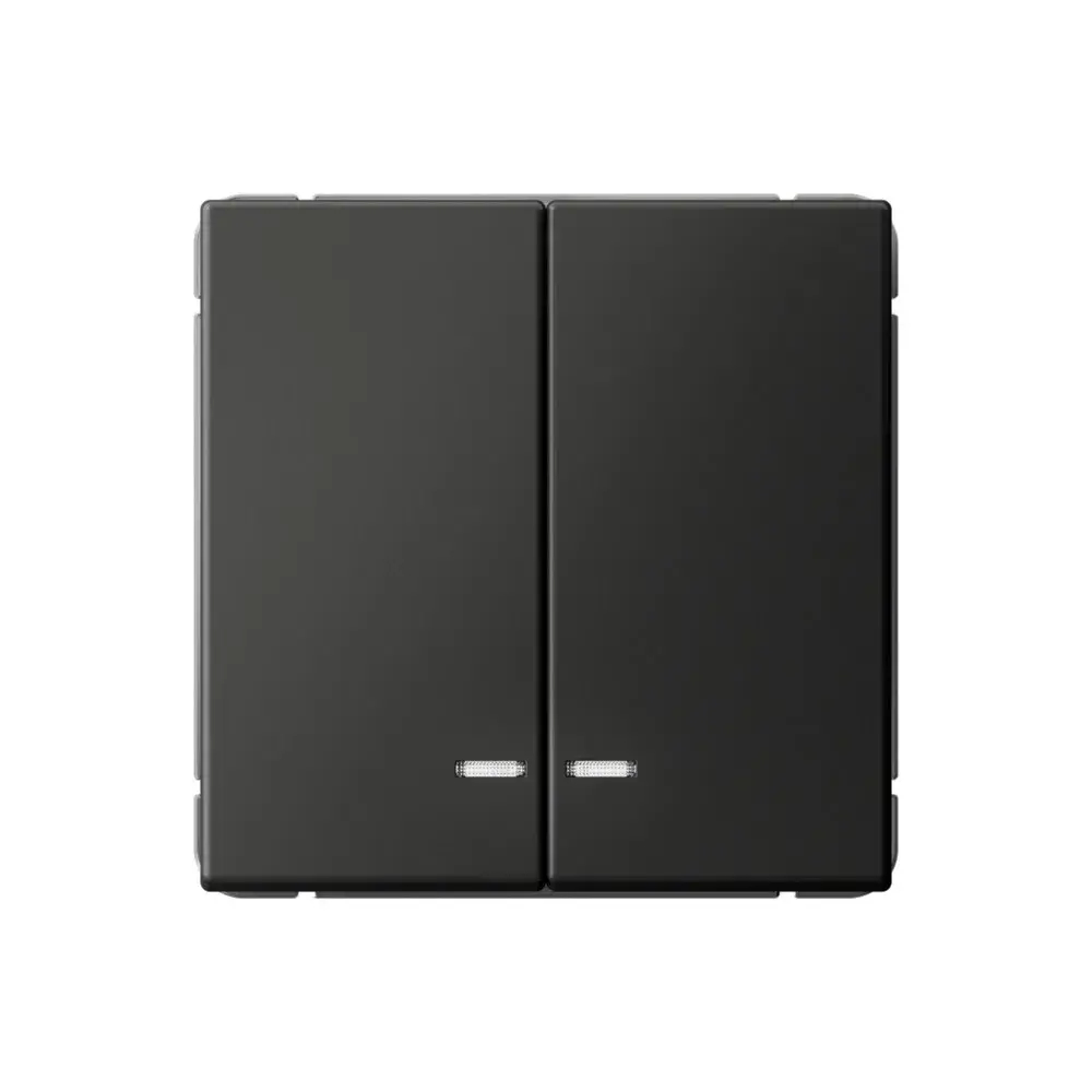 ARTGALLERY 2-клавишный ВЫКЛЮЧАТЕЛЬ с подсветкой, сх.5а, 10АХ, механизм, быстрозажим. клем., БАЗАЛЬТ