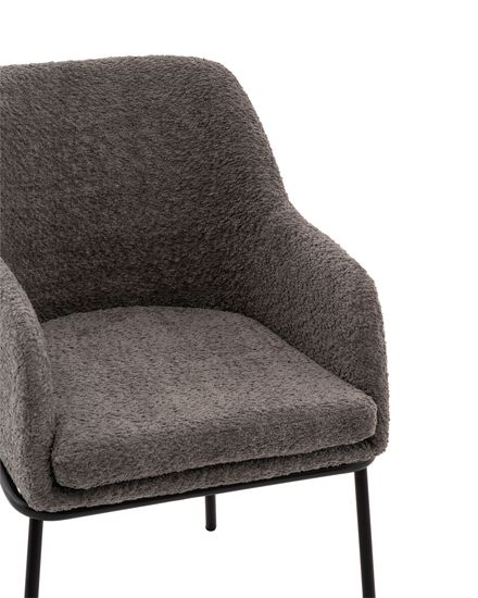 Стул с подлокотниками Кози new ткань букле тёмно-серый