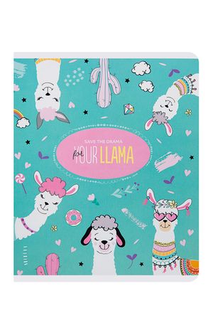 Тетрадь 40л. Клетка. "Funny lama", Зеленая