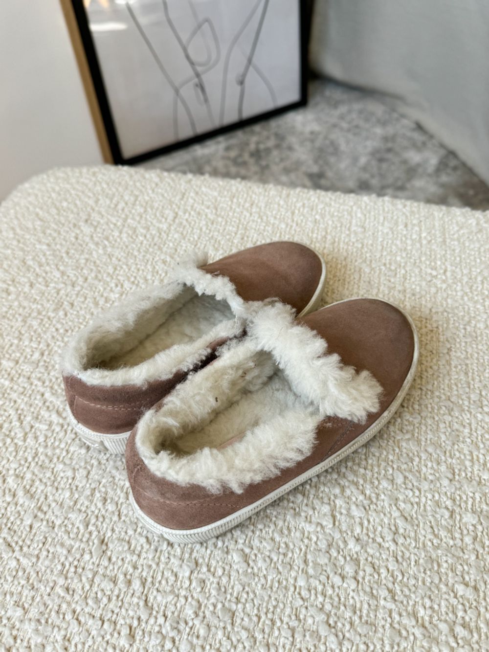 Утепленные замшевые слипоны Bonpoint, 28