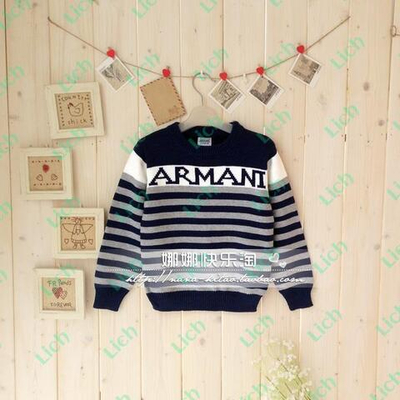 Джемпер с полосатым рисунком и надписью