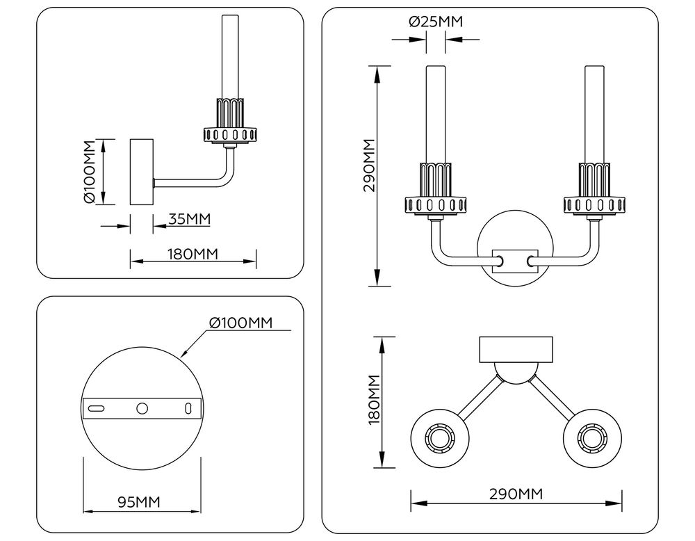 Ambrella Настенный светодиодный светильник Ceramo Modern LH53130