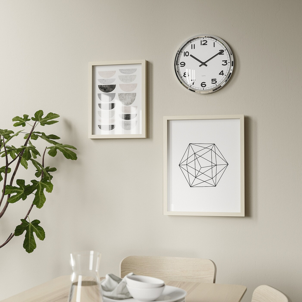 IKEA PUGG  (ИКЕА ПУГГ)  -  Настенные часы, нержавеющая сталь, 32 см