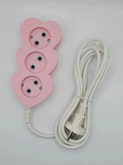 Сетевой фильтр Розовый Сердечки 3 метра