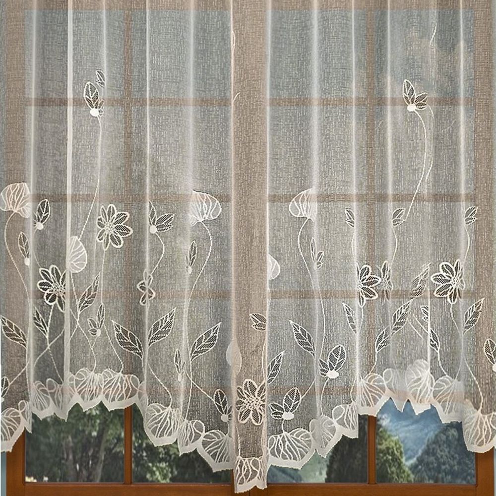 Занавеска "Ф. РАЗНОТРАВЬЕ" на шторной ленте, цвет кремовый, Польша. Занавеска "Ф. РАЗНОТРАВЬЕ" на шторной ленте, цвет кремовый, Польша.