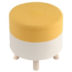 Пуф Devy, Ø40х40 см, бежевый/горчичный