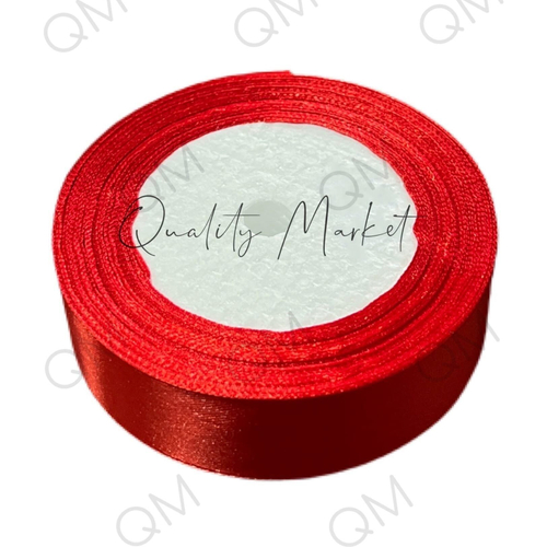 Лента атласная 2,5 см 25 ярдов (красная) №162