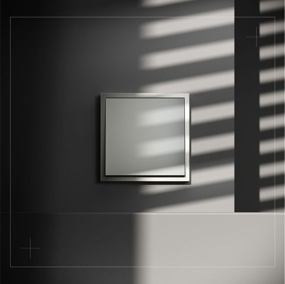 Проходной переключатель встраиваемый Voltum S70 одноклавишный 10А, (сталь) VLS010305