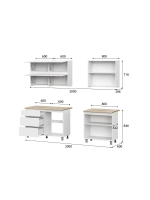 Кухонный гарнитур 2м модульный 200х215 см токио