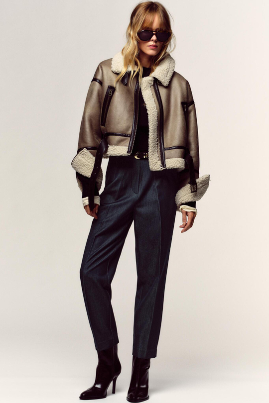 ZARA БРЮКИ С ВЫСОКОЙ ПОСАДКОЙ И РЕМНЕМ, ИНДИГО