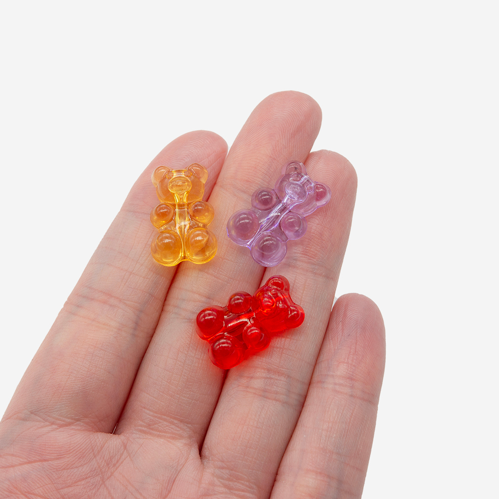 Подвеска "Мармеладный медвежонок", 18,5*12мм, оранжевый акрил