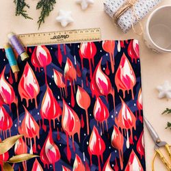 Ткань премиум шелк искусственный Армани фантазийные тюльпаны