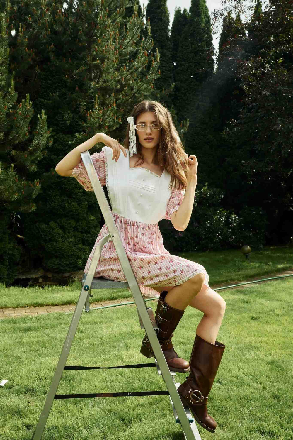 Платье-мини с морским воротником