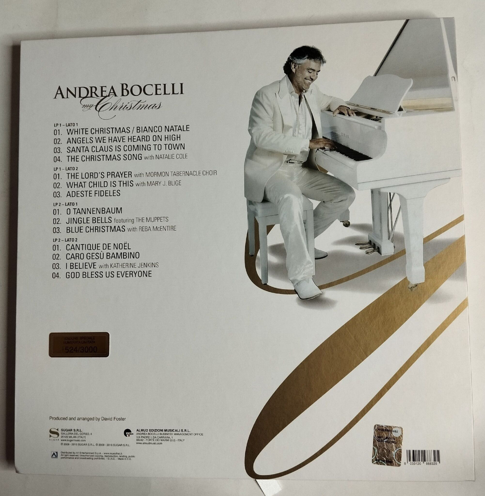 Винтажная виниловая пластинка LP Andrea Bocelli My Christmas (Super Deluxe Limited Edition) (Italy 2009) Limited Edition