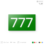 Номер на дверь 777, табличка на дверь для офиса, квартиры, кабинета, аудитории, склада, зеленая 120х70 мм, Айдентика Технолоджи