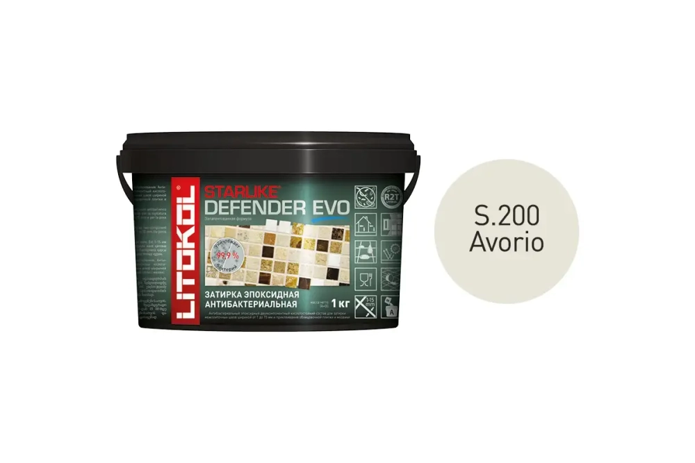 Затирочная смесь эпоксидная Litokol Starlike Defender Evo антибактериальная 1 кг
