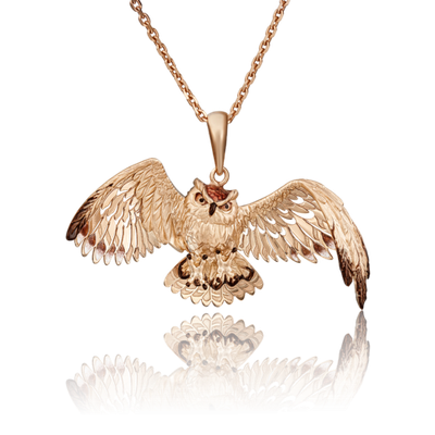 Подвеска «Сова» из красного золота c эмалью Артикул: 03-2891-00-000-1110-59