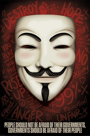 Постер V for Vendetta:Governments should be afraid of their people