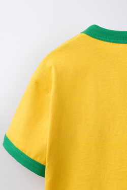 ZARA ФУТБОЛКА С КОНТРАСТНОЙ НАДПИСЬЮ, ЖЕЛТЫЙ