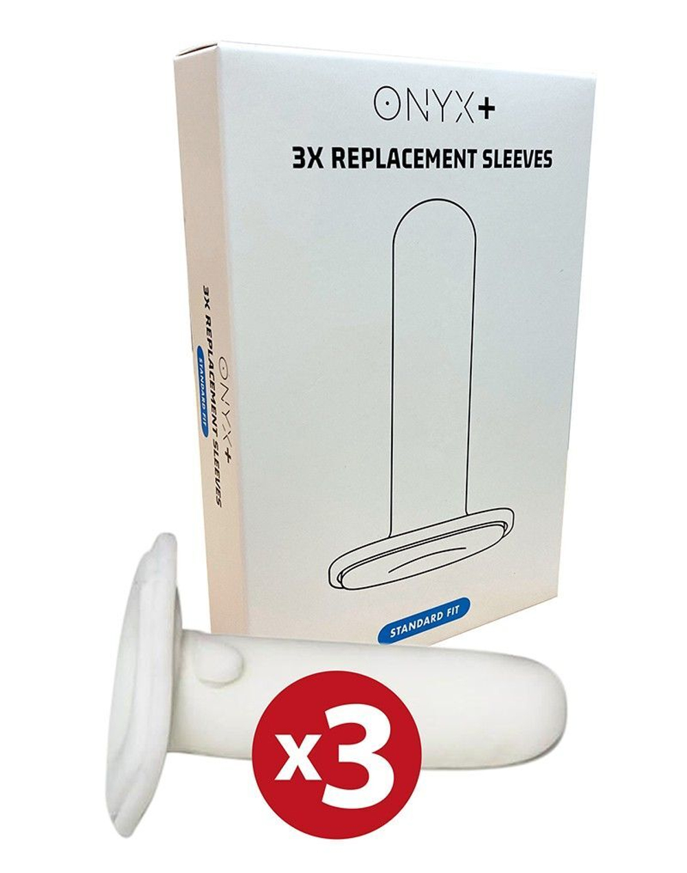 Набор из 3 стандартных сменных рукавов для мастурбатора Onyx (Цвет: белый)