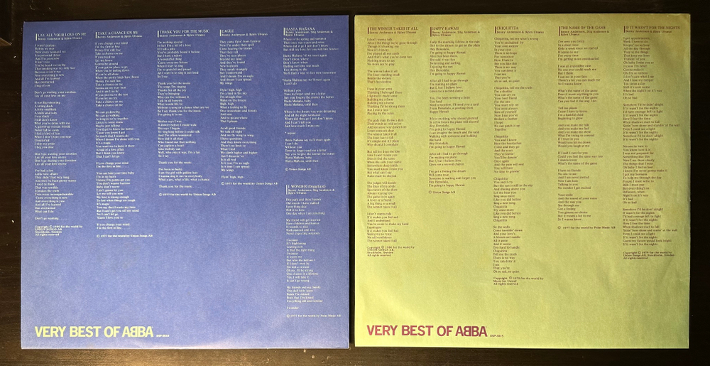 ABBA ‎– Very Best Of ABBA 2LP (Япония 1981г.)