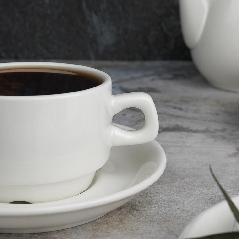 Чайная пара 130 мл белая d 6,9 см h5,2 см фарфор Stackable P.L. Proff Cuisine [4]