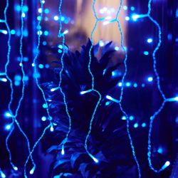 ULD-C3020-240-STK BLUE IP44 Занавес светодиодный со статическим свечением. 3х2м. Соединяемый. 240 светодиодов. Синий свет. Провод прозрачный. TM Uniel