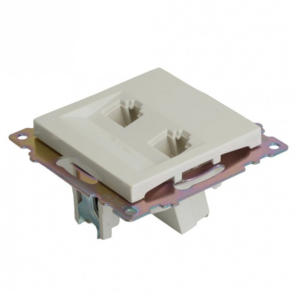 Розетка двойная Ethernet RJ-45 без рамки Stekker Катрин 50003