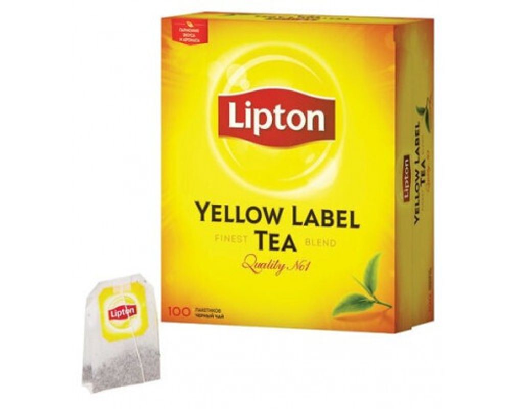 Чай черный Lipton Yellow label в пакетиках, 100 шт