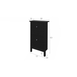 Обувница 2 ящика КЫМОР (HEMNES), 59х22х101 см, черный