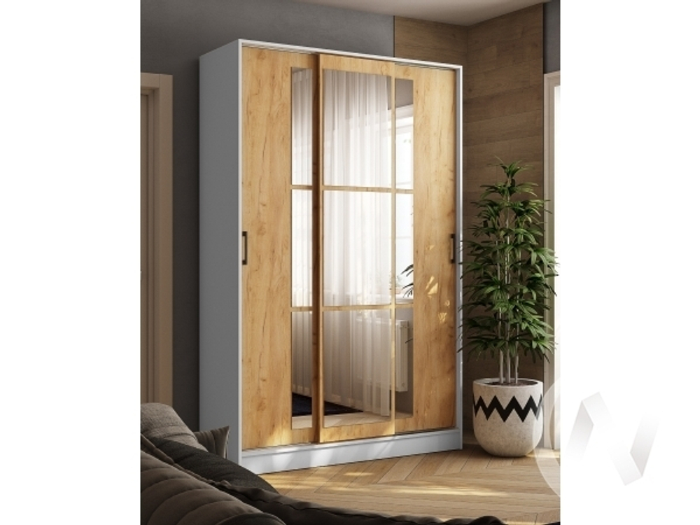 Шкаф-купе Стиль-2 1400 (белый/дуб крафт золотой)