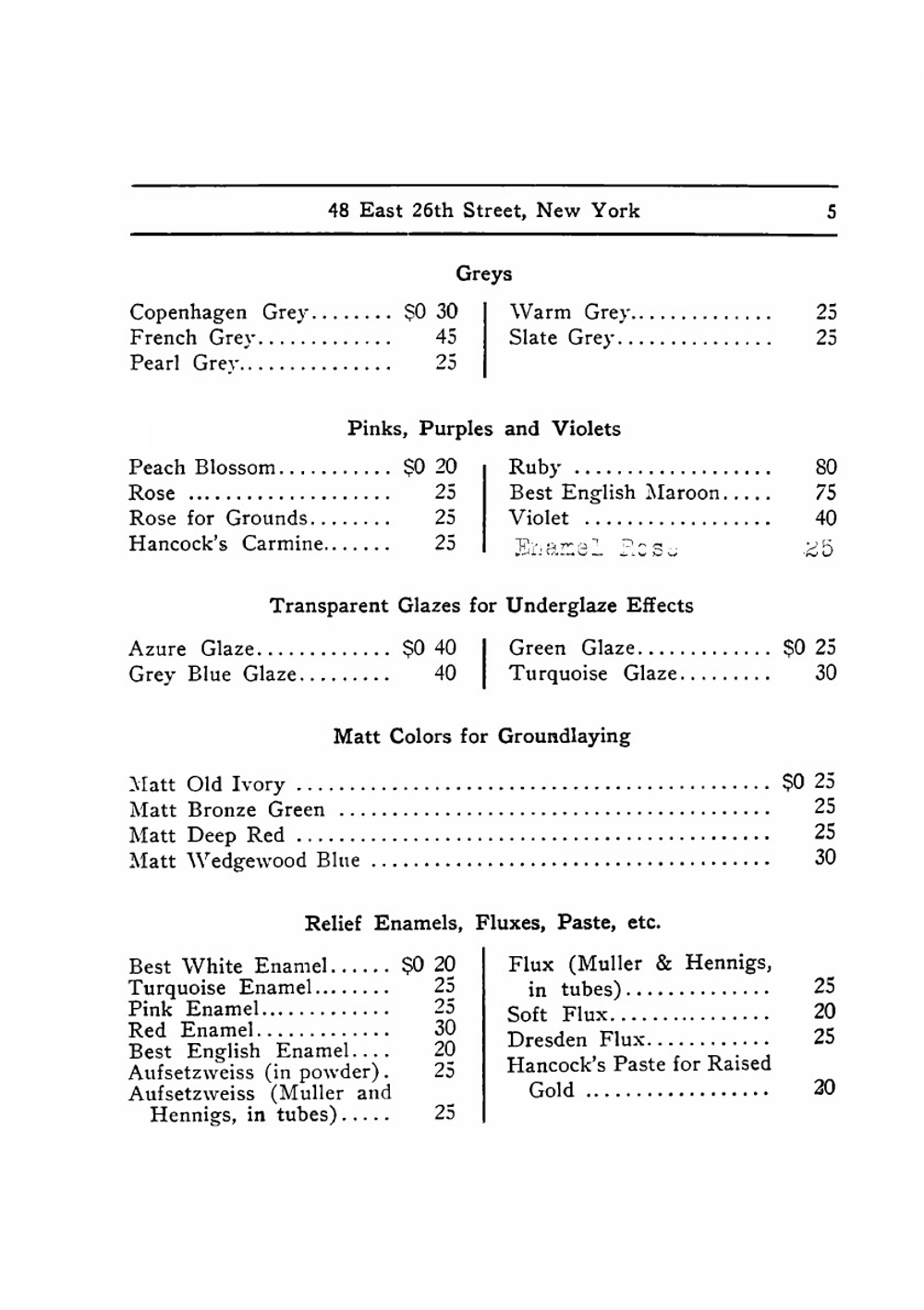 Illustrated catalogue of overglaze colors | Нет автора