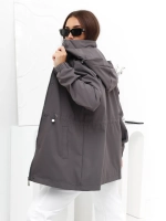 Ветровка с капюшоном удлиненная